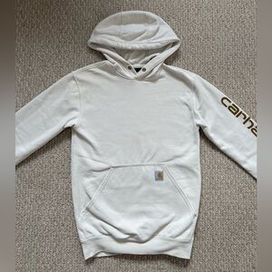 Carhartt Beige Pullover Hoodie | XS Loose Fit